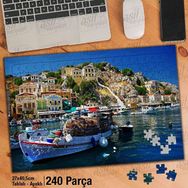 Asil Hobi Balıkçı Teknesi-Deniz-Mimari Yapboz-Ayak Destekli Çerçeveli 240 Parça Puzzle