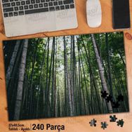 Asil Hobi Bambu Ağaçları-Gün Işığı-Doğa-Manzara Yapboz-Ayak Destekli Çerçeveli 240 Parça Puzzle