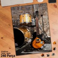 Asil Hobi Bas Gitar-Bateri-Enstruman Yapboz-Ayak Destekli Çerçeveli 240 Parça Puzzle