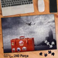 Asil Hobi Bavul-Uçak-Seyahat-Tatil-Şehir Yapboz-Ayak Destekli Çerçeveli 240 Parça Puzzle