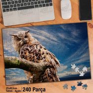 Asil Hobi Baykuş-Yırtıcı Vahşi Hayvan-Gökyüzü Yapboz-Ayak Destekli Çerçeveli 240 Parça Puzzle