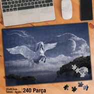 Asil Hobi Beyaz Kanatlı At-Pegasus-Taşlar Yapboz-Ayak Destekli Çerçeveli 240 Parça Puzzle