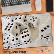 Asil Hobi Beyaz Zeminde Zar Pulları-Obje Yapboz-Ayak Destekli Çerçeveli 240 Parça Puzzle