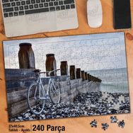 Asil Hobi Bisiklet-Çakıl Taşları-Deniz-İskele Yapboz-Ayak Destekli Çerçeveli 240 Parça Puzzle
