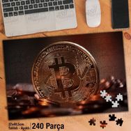Asil Hobi Bitcoin-Para Birimi Yapboz-Ayak Destekli Çerçeveli 240 Parça Puzzle