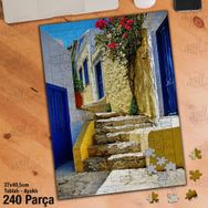 Asil Hobi Bodrum Evleri-Çiçekler-Yazlık-Mimari Yapboz-Ayak Destekli Çerçeveli 240 Parça Puzzle