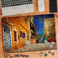 Asil Hobi Bodrum Sokakları-Retro-Evler-Çiçekler Yapboz-Ayak Destekli 240 Parça Puzzle