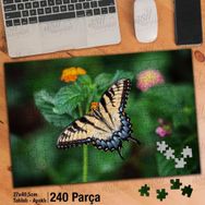 Asil Hobi Butterfly-Kelebek-Yaz-Doğa-Çiçek Yapboz-Ayak Destekli Çerçeveli 240 Parça Puzzle