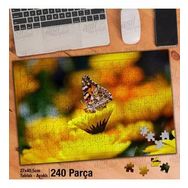 Asil Hobi Butterfly-Sarı Çiçekler-Bahar-Kelebek Yapboz-Ayak Destekli Çerçeveli 240 Parça Puzzle