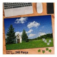 Asil Hobi Çam Ağaçları-Minik Sevimli Ev-Doğa Yapboz-Ayak Destekli Çerçeveli 240 Parça Puzzle