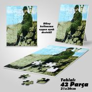 Asil Hobi Cephede Üniformalı Mustafa Kemal Atatürk-Yapboz-Ayak Destekli Çerçeveli 42 Parça Puzzle