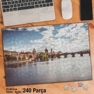 Asil Hobi Charles Köprüsü-Pra-Mimari-Irmak Yapboz-Ayak Destekli Çerçeveli 240 Parça Puzzle