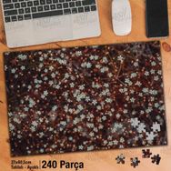 Asil Hobi Çiçek-Küçük Beyaz Çiçekler-Bitki Yapboz-Ayak Destekli Çerçeveli 240 Parça Puzzle