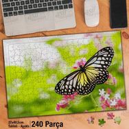 Asil Hobi Çiçekler-Kelebek-Doğa-Canlı-Bitki Yapboz-Ayak Destekli Çerçeveli 240 Parça Puzzle