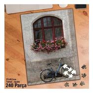 Asil Hobi Çiçekler-Pencere-Bisiklet Yapboz-Ayak Destekli Çerçeveli 240 Parça Puzzle