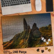 Asil Hobi Dağ-Gökyüzü-Ova-Manzara-Doğa Yapboz-Ayak Destekli Çerçeveli 240 Parça Puzzle