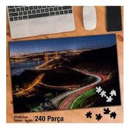 Asil Hobi Dağ Yolu-Gece-Işıklar-Deniz-Manzara Yapboz-Ayak Destekli Çerçeveli 240 Parça Puzzle