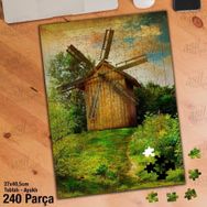Asil Hobi Değirmen-Yeşil Ağaç Ve Çimenler-Doğa Yapboz-Ayak Destekli Çerçeveli 240 Parça Puzzle