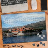 Asil Hobi Deniz-Evler-Dağlar-Manzara-Şehir Yapboz-Ayak Destekli Çerçeveli 240 Parça Puzzle