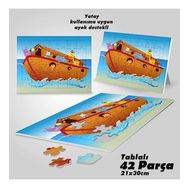 Asil Hobi Deniz-Gemi-Sevimli Hayvanlar-Çocuklar İçin Eğitici Yapboz-Ayak Destekli 42 Parça Puzzle