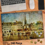 Asil Hobi Deniz-Kayıklar-Evler-Mimari-Manzara Yapboz-Ayak Destekli Çerçeveli 240 Parça Puzzle