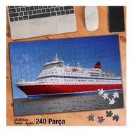 Asil Hobi Deniz-Kırmızı Beyaz Gemi-Doğa-Manzara Yapboz-Ayak Destekli Çerçeveli 240 Parça Puzzle