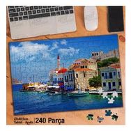 Asil Hobi Deniz-Sahil-Ağaç-Evler-Minare Yapboz-Ayak Destekli Çerçeveli 240 Parça Puzzle