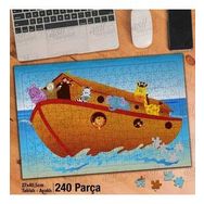 Asil Hobi Deniz-Sevimli Hayvanlar-Gemi Yapboz-Ayak Destekli Çerçeveli 240 Parça Puzzle
