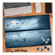 Asil Hobi Dolunay-Gece-Kuşlar-Deniz-Manzara Yapboz-Ayak Destekli Çerçeveli 240 Parça Puzzle