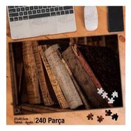 Asil Hobi Eski Kitaplar-Tozlu Raf-Antika Yapboz-Ayak Destekli Çerçeveli 240 Parça Puzzle
