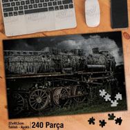 Asil Hobi Eski-Nostalji-Buharlı Lokomotif-Tren Yapboz-Ayak Destekli Çerçeveli 240 Parça Puzzle