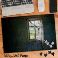 Asil Hobi Eski Yıpranmış Duvar-Perde-Pencere Yapboz-Ayak Destekli Çerçeveli 240 Parça Puzzle