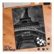 Asil Hobi Eyfel Kulesi-Gri-Hdr-Tarihi Yapboz-Ayak Destekli Çerçeveli 240 Parça Puzzle
