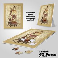 Asil Hobi Filli-Saat-Ceziri-Yapboz-Ayak Destekli Çerçeveli 42 Parça Puzzle