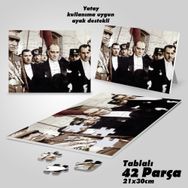 Asil Hobi Gazi Mustafa Kemal Atatürk-Sivil-Yapboz-Ayak Destekli Çerçeveli 42 Parça Puzzle
