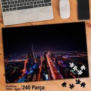 Asil Hobi Gece Şehir-Mimari-Ctiy-Işıklar Yapboz-Ayak Destekli Çerçeveli 240 Parça Puzzle