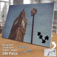 Asil Hobi Gökyüzü-Saat Kulesi-Şehir Yapboz-Ayak Destekli Çerçeveli 240 Parça Puzzle