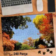 Asil Hobi Gökyüzü-Sonbahar-Renkli Ağaçlar-Doğa-Yapboz-Ayak Destekli 240 Parça Puzzle