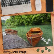 Asil Hobi Göl-Sandal-Yeşil Ağaçlar-Doğa Yapboz-Ayak Destekli Çerçeveli 240 Parça Puzzle