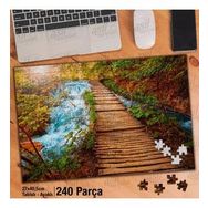 Asil Hobi Göl-Tahta Köprü-Manzara-Doğa Yapboz-Ayak Destekli Çerçeveli 240 Parça Puzzle