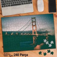 Asil Hobi Görkemli Köprü-Retro-Manzara-Deniz Yapboz-Ayak Destekli Çerçeveli 240 Parça Puzzle
