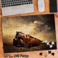 Asil Hobi Greyder-Retro-Gökyüzü-İş Makinesi Yapboz-Ayak Destekli Çerçeveli 240 Parça Puzzle