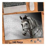 Asil Hobi Gri At-Sevimli Hayvan-Doğa Yapboz-Ayak Destekli Çerçeveli 240 Parça Puzzle