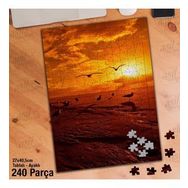 Asil Hobi Gün Batımı-Martı-Kuş-Doğa-Manzara Yapboz-Ayak Destekli Çerçeveli 240 Parça Puzzle