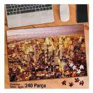 Asil Hobi Gün Batımı Şehir Manzarası-Işıklar-Kent Yapboz-Ayak Destekli Çerçeveli 240 Parça Puzzle