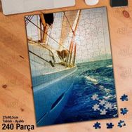 Asil Hobi Güneş-Deniz-Tekne-Yelken-Manzara Yapboz-Ayak Destekli Çerçeveli 240 Parça Puzzle