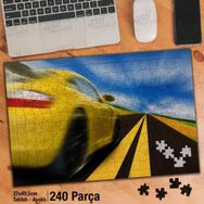 Asil Hobi Hareketli Spor Araba-Yol Yapboz-Ayak Destekli Çerçeveli 240 Parça Puzzle