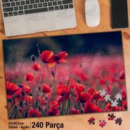 Asil Hobi Haşhaş-Doğa-Bitki Alanı-Renkli Çiçek Yapboz-Ayak Destekli Çerçeveli 240 Parça Puzzle