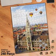 Asil Hobi Hava Balonları-Saat Kulesi-Şehir-Yapboz-Ayak Destekli 240 Parça Puzzle
