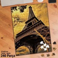 Asil Hobi HDR-Eyfel Kulesi-Demir Yapı-Manzara Yapboz-Ayak Destekli Çerçeveli 240 Parça Puzzle